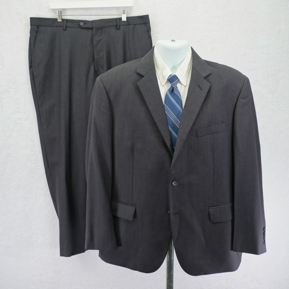 Pronto Uomo Platinum Wool Gray 2 Piece Suit 44S 40 / 30 Flat Front Mid Rise